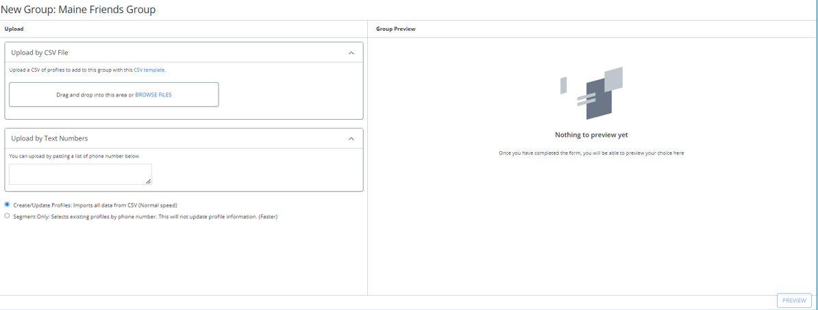 upload a profile
